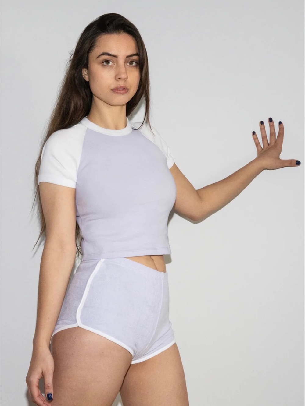 Los Angeles Baby Rib Short Sleeve Cropped Top